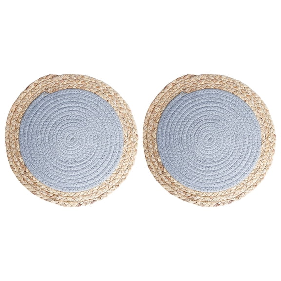 NIAIZEK Set of 2 Reusable Round Farmhouse Placemats for Dining Table Decor and Tableware