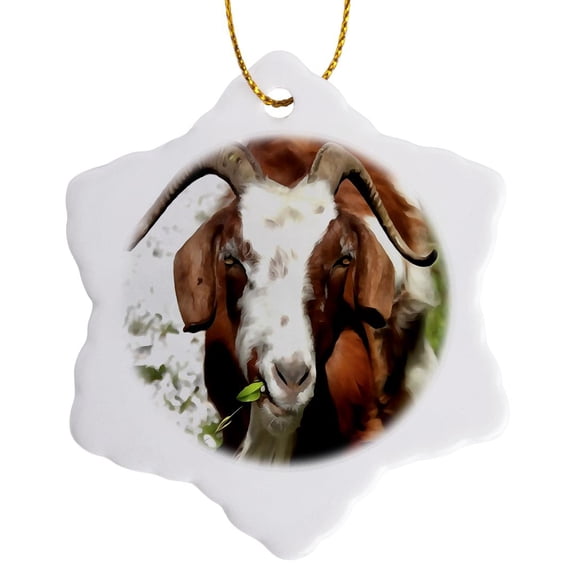 3drose, Calabash Tree Gourds in Autumn Acrylic Art, 3 inch Snowflake Porcelain Ornament