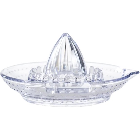 Calaberno Lemon Squeezer Citrus Juicer Manual Hand Squeezer with Handle and Pour Spout, Pulp and Pips Extractor, Heavyweight - Thick Glass with Pouring Lip - Traditional Ergonomic Design, BPA Free