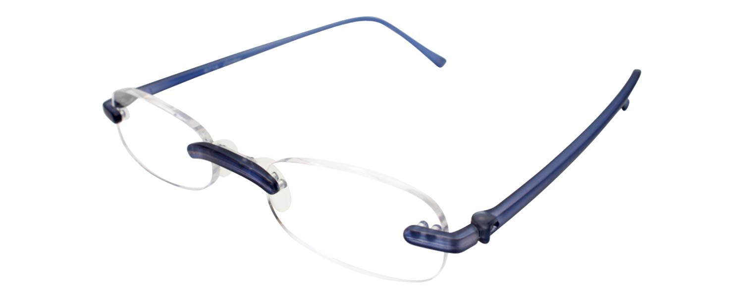 Calabria 714 Flexie Oval Rimless Reading Glasses +1.00 Cobalt Men/Women ...