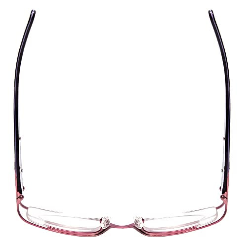 Calabria 823 Techno Optical Metal Reading Glasses w/ Hard Case in Plum ; 1.00