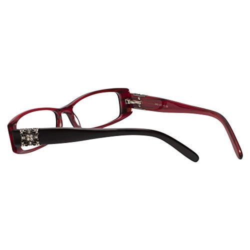 Calabria 840 Techno Optical Anti-Reflective Lens Reading Glasses &Case Red+1.50