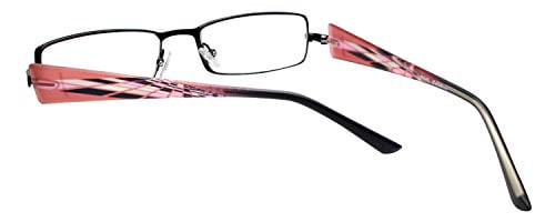 Calabria 845 Designer Women Rectangle Techno Reading Glasses with Hard Case 53mm
