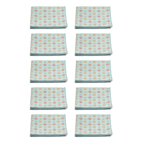 Calabria Japan Border Stars Microfiber Eyeglasses Cleaning Cloth Blue 10 Pack Cl