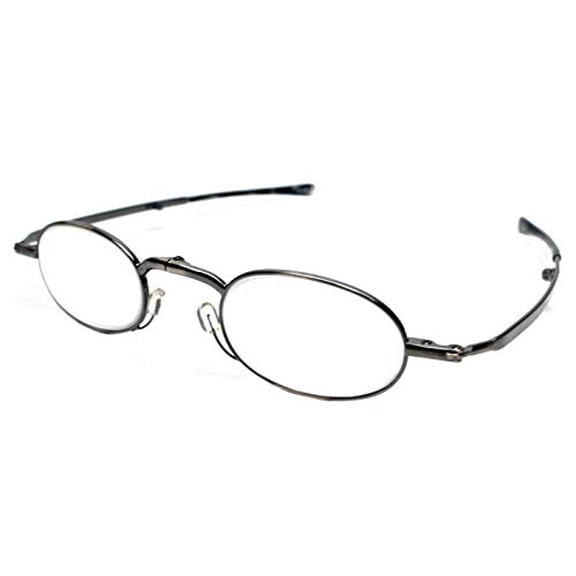 Calabria Spec Fold Folding Reading Glasses Silver Foldable Pocket Readers Men Women Eyeglass Black Hard Case Compact Travel