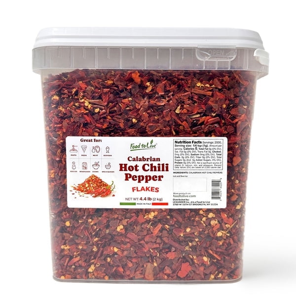 Calabrian Hot Chili Pepper Flakes, 4.41 Pounds – Vegan, Kosher, Bulk – by Food to Live