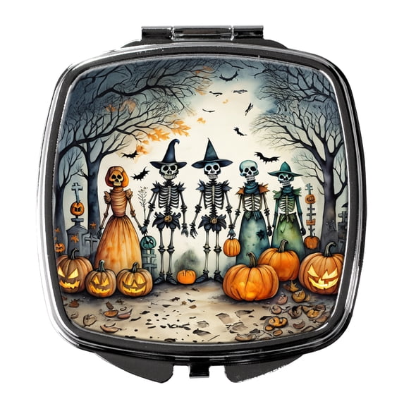 Calacas Skeletons Spooky Halloween Compact Mirror 2.75 in x 3 in