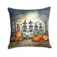 thumbnail image 1 of Calacas Skeletons Spooky Halloween Fabric Decorative Pillow 18 in x 18 in, 1 of 15