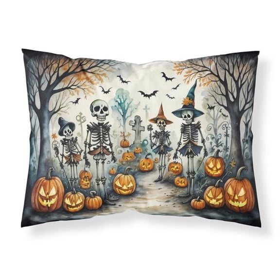 Calacas Skeletons Spooky Halloween Fabric Standard Pillowcase