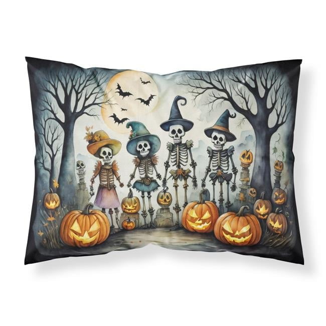 Calacas Skeletons Spooky Halloween Fabric Standard Pillowcase