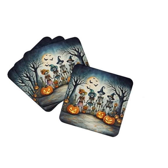 Calacas Skeletons Spooky Halloween Foam Coasters