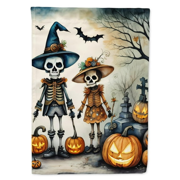 Calacas Skeletons Spooky Halloween Garden Flag 11.25 in x 15.5 in