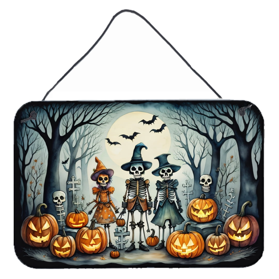 Calacas Skeletons Spooky Halloween Wall or Door Hanging Prints 8 in x 12 in