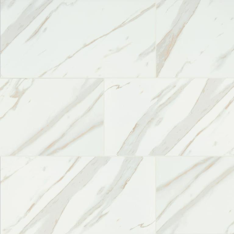 Pietra Calacatta 12 in. x 24 in. Matte Porcelain Marble Look Floor and Wall Tile (16 sq. ft./Case) Pietra Calacatta 12 in. x 24 in. Matte Porcelain Marble Look Floor and Wall Tile (16 sq. ft./Case)