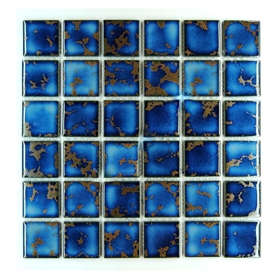 Calacatta Blue Mosaic Tile 2x2 - Porcelain Pool & Backsplash Tile, Kitchen, Bathroom, Shower, Accent Wall Decor (1 Sq Ft)