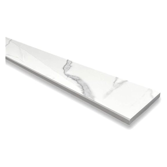 Calacatta Engineered Marble Window Sill Polished 6" x 24" for Bathroom, Kitchen, Fireplace, Shower Curb, Accent Trim, Threshold, Floor & Wall