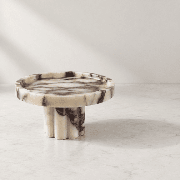 Calacatta Viola Marble Decorative Vanity Tray for Countertop Organizer and Catchall