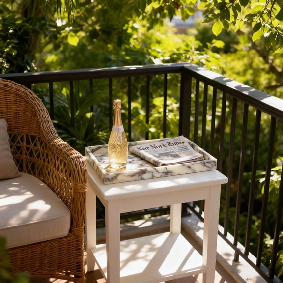 Calacatta Viola Marble Storage Tray 30x20CM - Versatile Organizer for Bathroom Vanity, Makeup Dressing Table, Natural Stone Home Decor