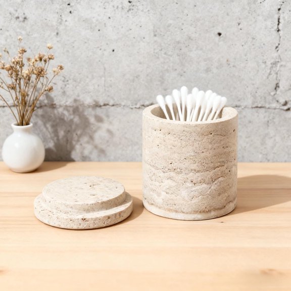 Calacatta Viola Marble Toothbrush Holders & Pen Holder & Makeup Brush Organizer for Bathroom Organizers and Storage, Bathroom Counter and Vanity Organizer