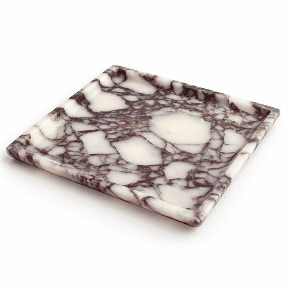 Calacatta Viola - Square Marble Decorative Tray, 12.48 x 12.48 x 3.66 in