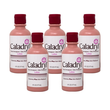 (5 pack) Caladryl Pink Skin Protectant Lotion Calamine + Itch Reliever 6 Fl Oz