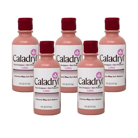 (5 pack) Caladryl Pink Skin Protectant Lotion Calamine + Itch Reliever 6 Fl Oz