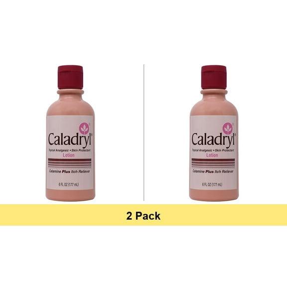 Caladryl Skin Protectant Lotion, Calamine + Itch Reliever, 6 fl oz. - 2 Pack