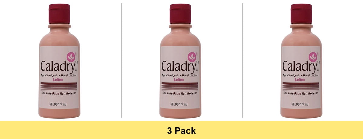 Caladryl Skin Protectant Lotion, Calamine + Itch Reliever, 6 fl oz. - 3 Pack