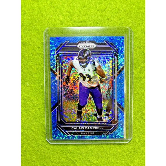 Calais Campbell BLUE SPARKLE PRIZM CARD # /96 SSP 2022 Prizm BALTIMORE RAVENS SP