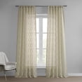 thumbnail image 1 of Calais Tile Beige Patterned Linen Sheer Curtain (1 Panel), Calais Tile Beige, 50W X 84L, 1 of 8