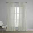 thumbnail image 1 of Calais Tile Patterned Faux Linen Sheer Curtain (1 Panel), Calais Tile, 50W X 84L, 1 of 8