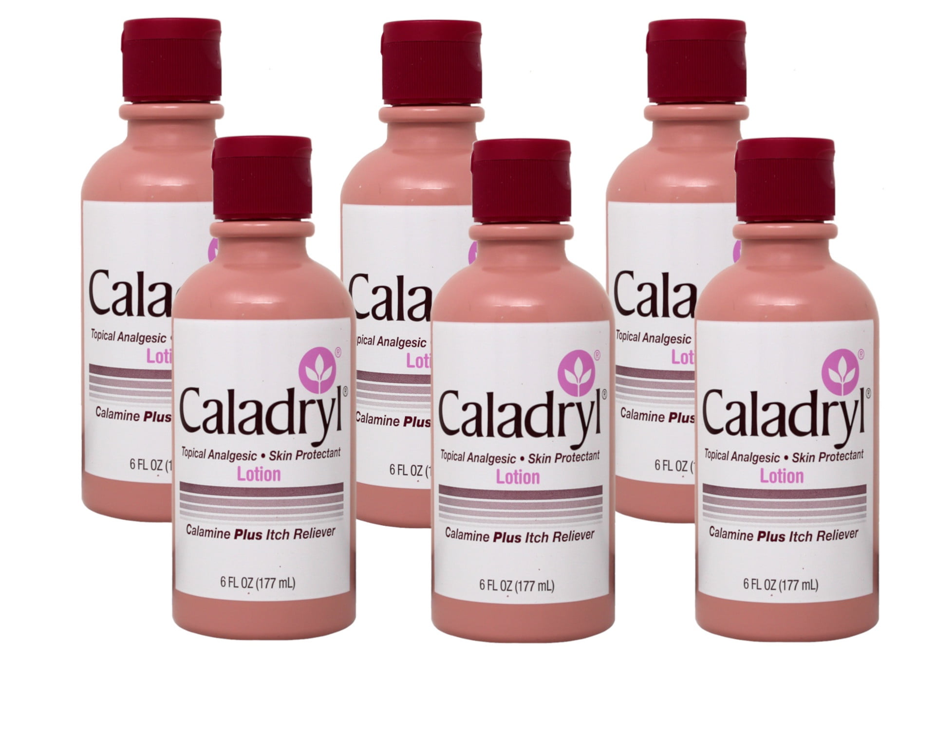 (6 pack) Calamine Lotion by Caladryl, Skin Protectant plus Itch Relief, 6 Fl Oz