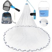Calamus Cast Net 3/8" Mesh for Freshwater and Saltwater, Fishing Net 3–6ft Radius, Heavy-Duty Line, Bag & Repair Kit
