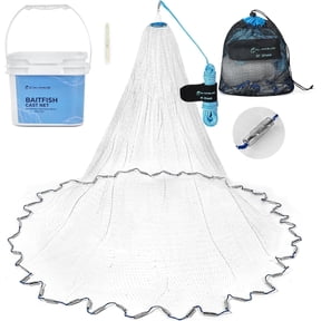 Calamus Cast Net 3/8" Mesh for Freshwater and Saltwater, Fishing Net 3–6ft Radius, Heavy-Duty Line, Bag & Repair Kit