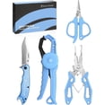 thumbnail image 1 of Calamus 4 Pc Fishing Tool Kit, Corrosion-Resistant Pliers, Lip Gripper, Fillet Knife, Scale, Retractor, Gloves, Scissors & Pocket Knife, Fishing Gear Set-DriftWave, 1 of 10