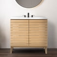 thumbnail image 1 of JONATHAN Y Calandre 36 in. W x 18 in. D x 33 in. H, Thin Linear Slat 2-Shelf, Bath Vanity Cabinet ONLY, Oak, VAN1007A, 1 of 7