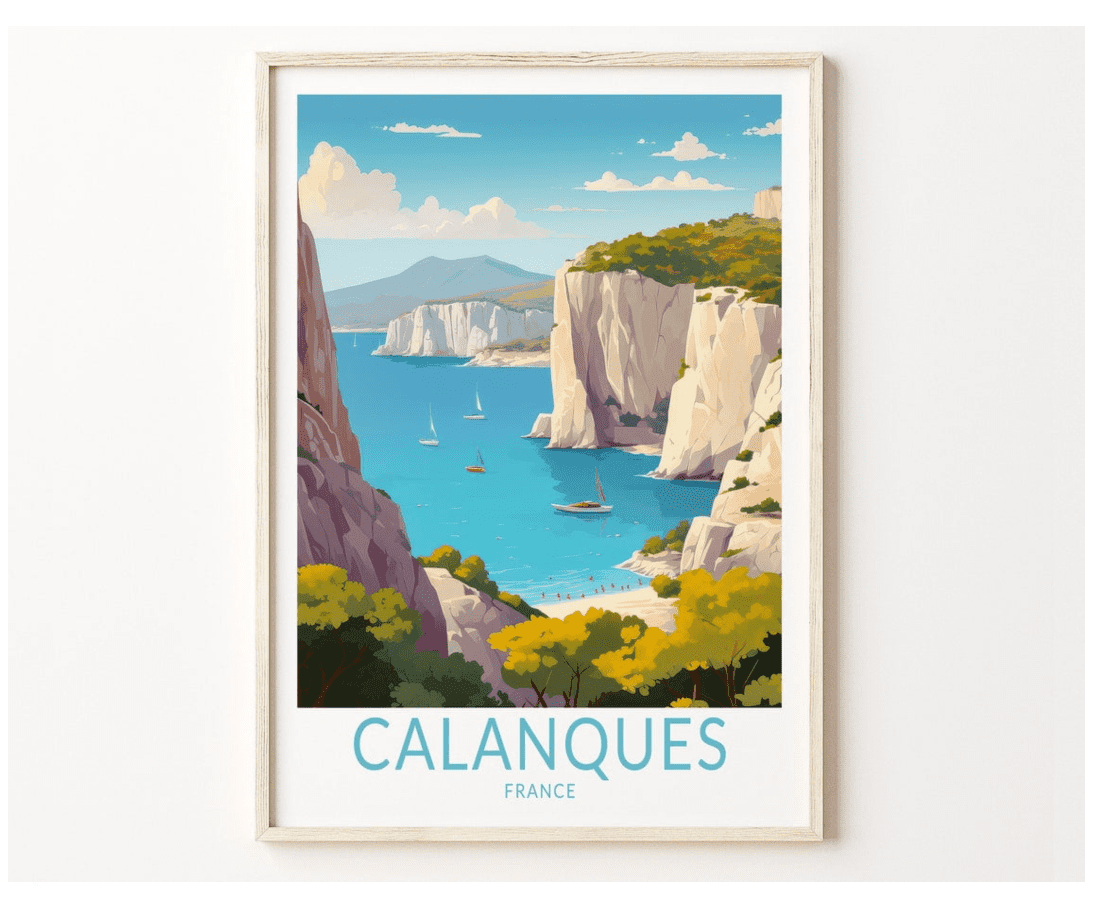 Calanques France Coastal Travel Print Calanques French Riviera Travel ...