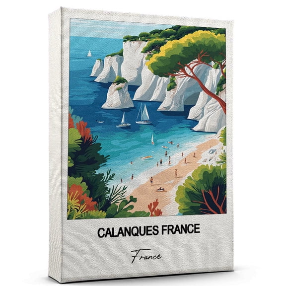 Calanques France Travel Poster Canvas France Canvas Unique Gift Idea for Home, Office, or Living Space