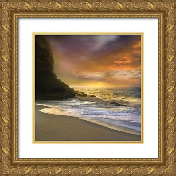 Calascibetta, Mike 12x12 Gold Ornate Wood Framed with Double Matting Museum Art Print Titled - Morning Fire