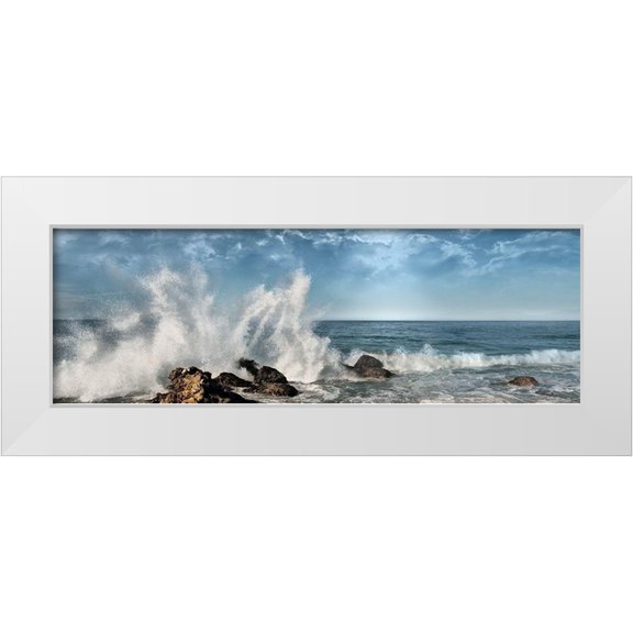 Calascibetta, Mike 14x7 White Modern Wood Framed Museum Art Print Titled - Big Splash
