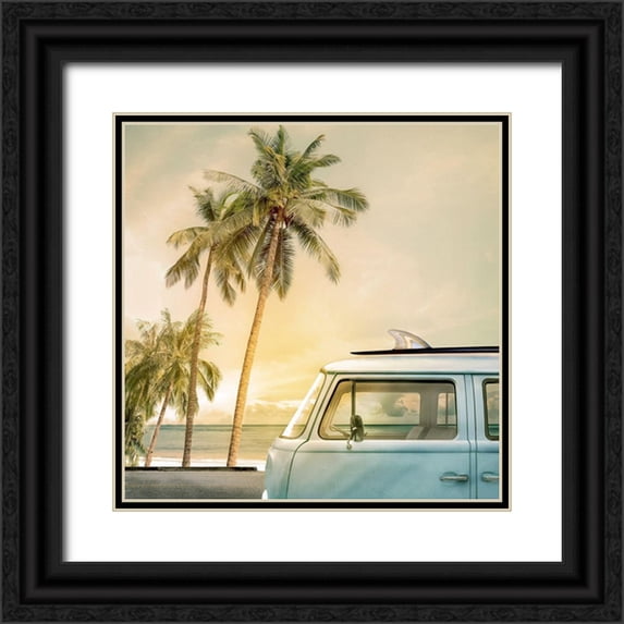 Calascibetta, Mike 15x15 Black Ornate Wood Framed with Double Matting Museum Art Print Titled - Day of Surfing