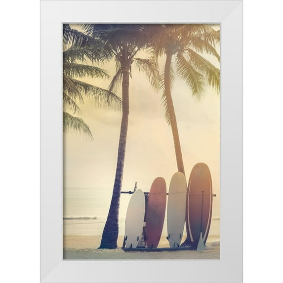 Calascibetta, Mike 17x24 White Modern Wood Framed Museum Art Print Titled - Surfing Summer