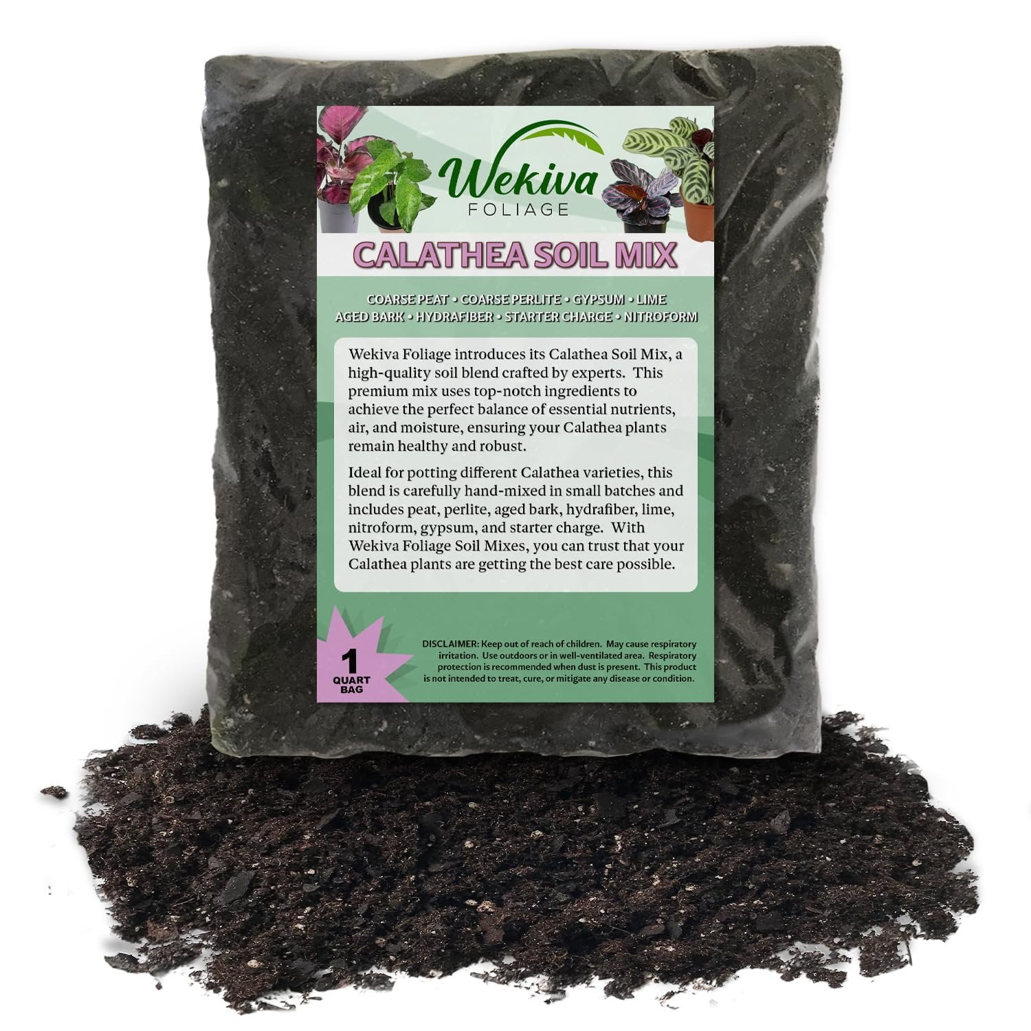 Calathea Growing Soil Mix  2 Quarts - Custom Soil Blend  Potting Mix for Calathea Plants  Specially Developed by and for Professional Nursery Growers - Nutrient-Rich Formula