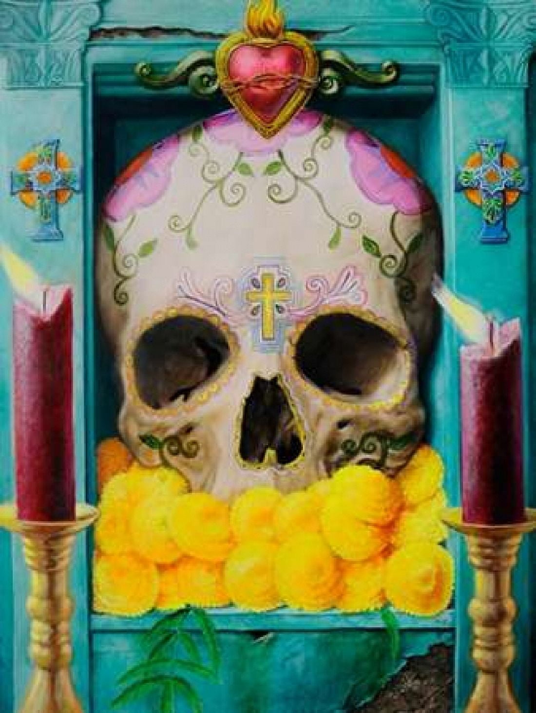 Calavera Canvas Art - Robert Valadez (18 x 24)