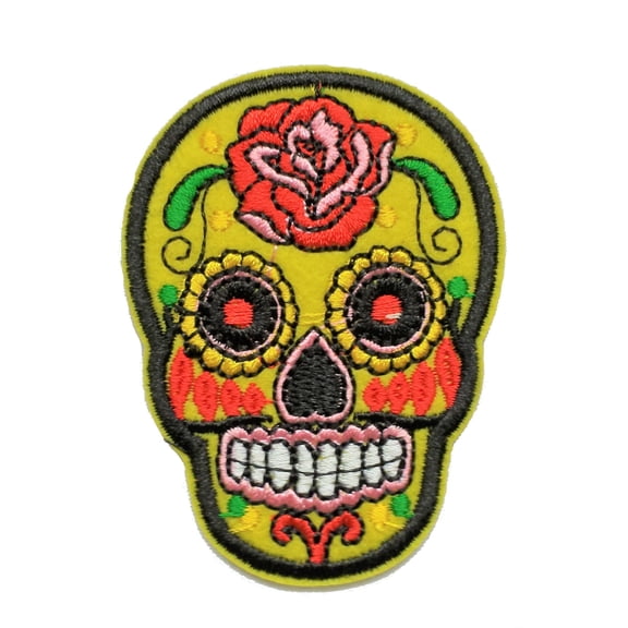Calavera Sugar Skull Embroidered Iron-on Patch