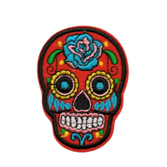 Calavera Sugar Skull Embroidered Iron-on Patch