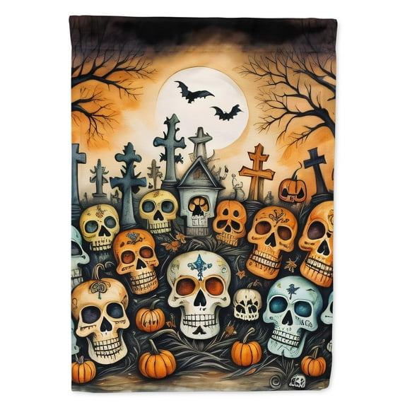 Calaveras Sugar Skulls Spooky Halloween House Flag