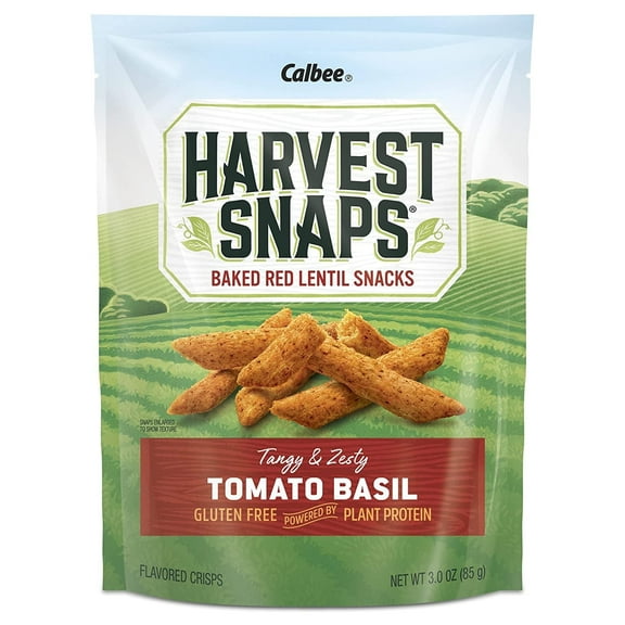 Harvest Snaps Calbee Gluten Free Lentil Snaps Harvest Snaps Tomato Basil 3 oz Pack of 2