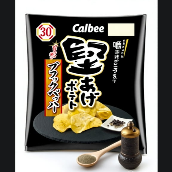 Calbee Hard-Fried Potato Chips Black Pepper 65g Made in JAPAN - Tokyo Sakura Mall