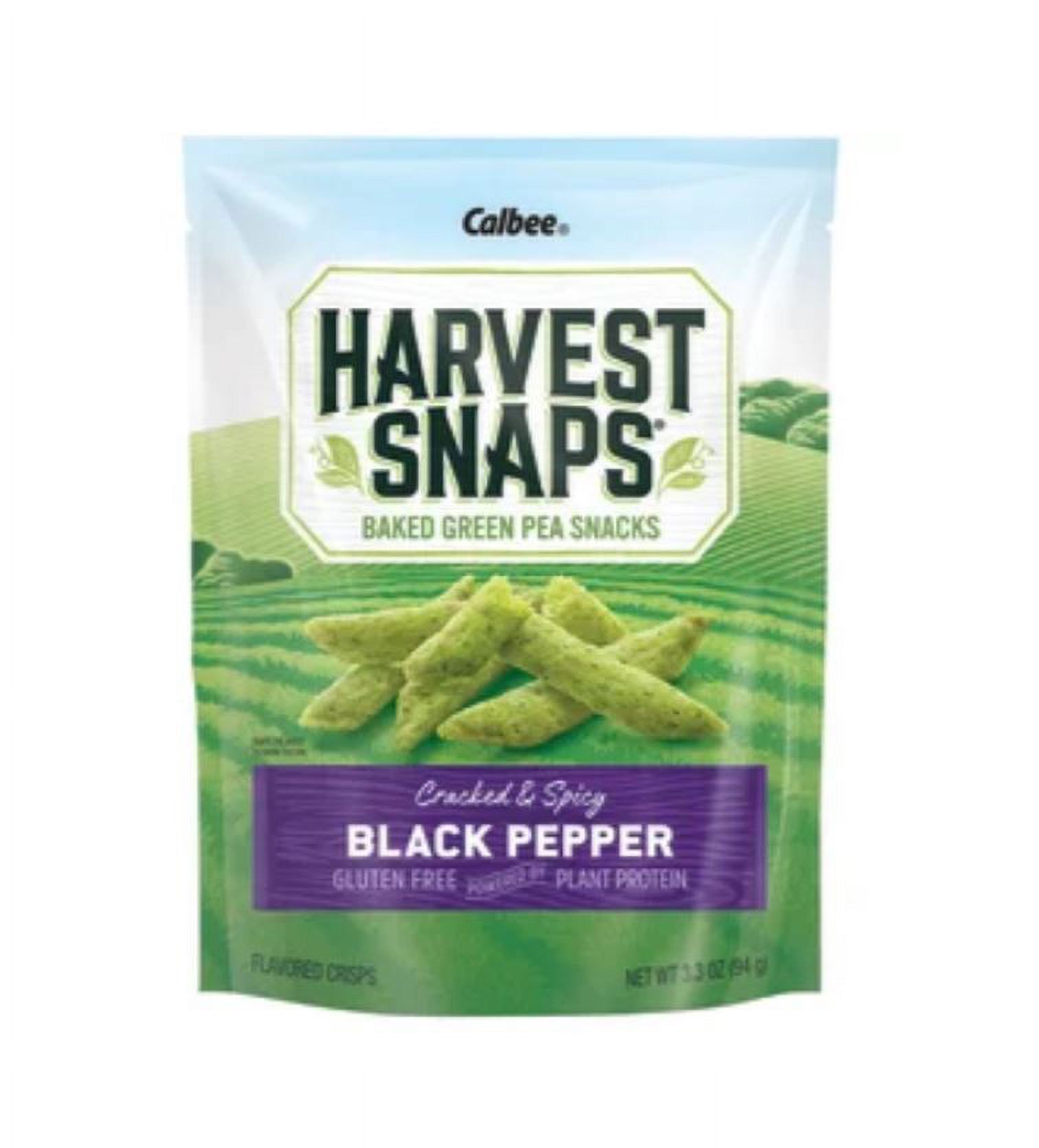 Calbee Harvest Snaps Snapea Crisps Gluten Free Black Pepper, 3.3 Oz